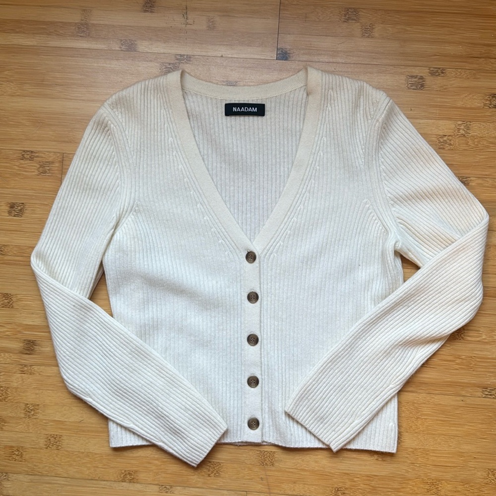 NAADAM Cropped Cashmere Cardigan